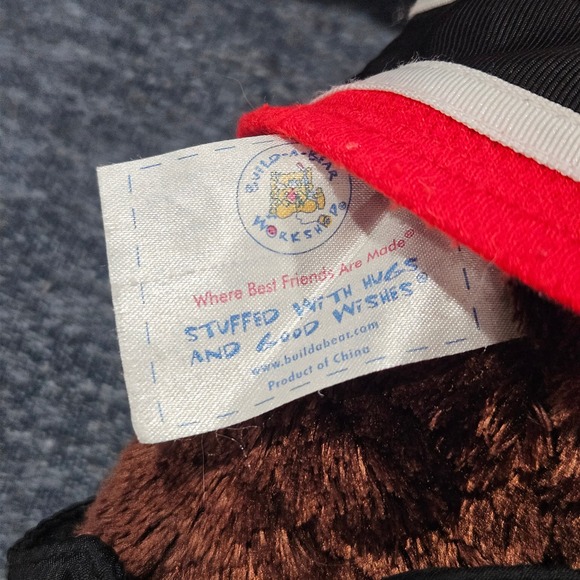 Build A Bear Monkey Hockey Player Plush Red BABW Uniform & Helmet Stuffed - Picture 5 of 5